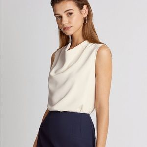 NWT The Commense Cowl Neck Sleeveless Satin Top Size Small
